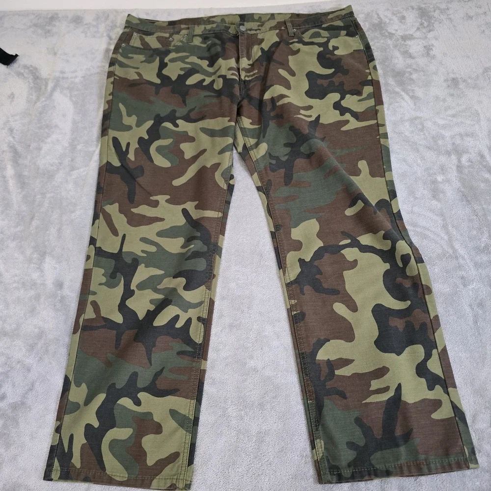 Levis Jeans Mens 46x30 Green Camo 541 Athletic Fit Casual Streetwear Grunge